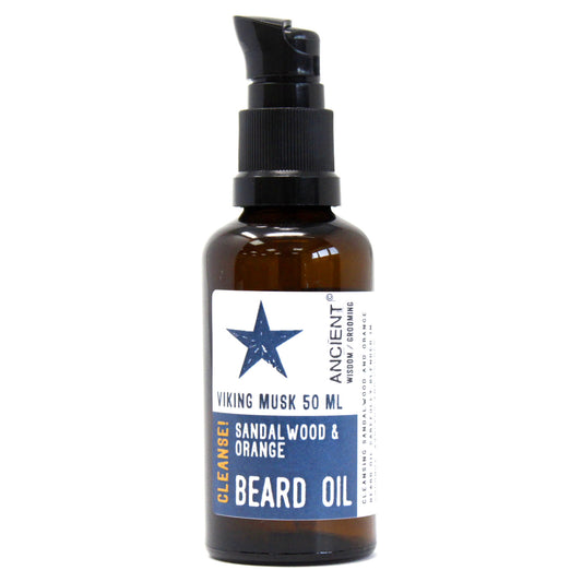 One  bottle of premium beard oil with orange and sandalwood on a white background, perfect for daily beard care and conditioning.