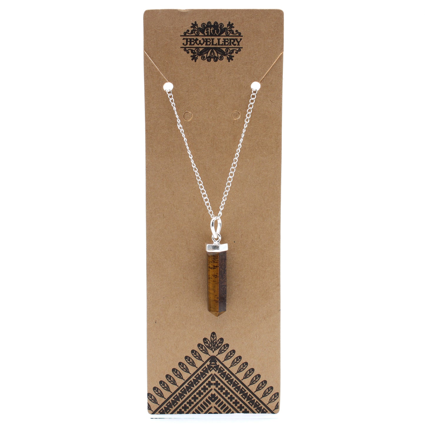 Image of Tigers Eye  pendant, necklace, jewellery,classic point for men and women, brown packaging shown also