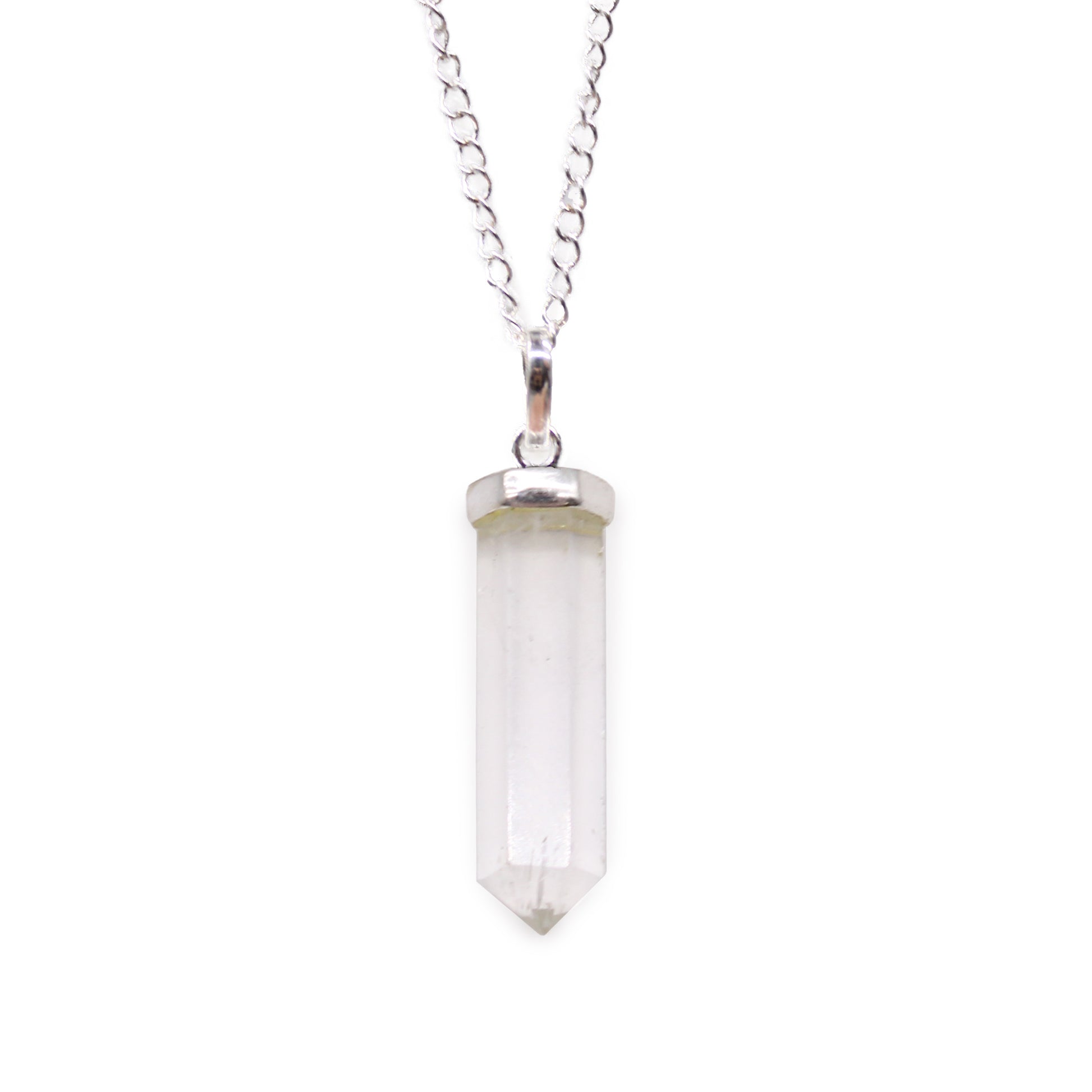 Image of Rock quartz pendant, necklace, jewellery,classic point for men and women