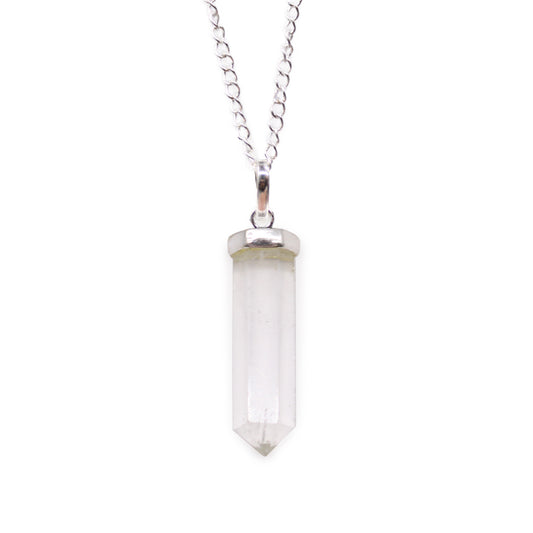 Image of Rock quartz pendant, necklace, jewellery,classic point for men and women