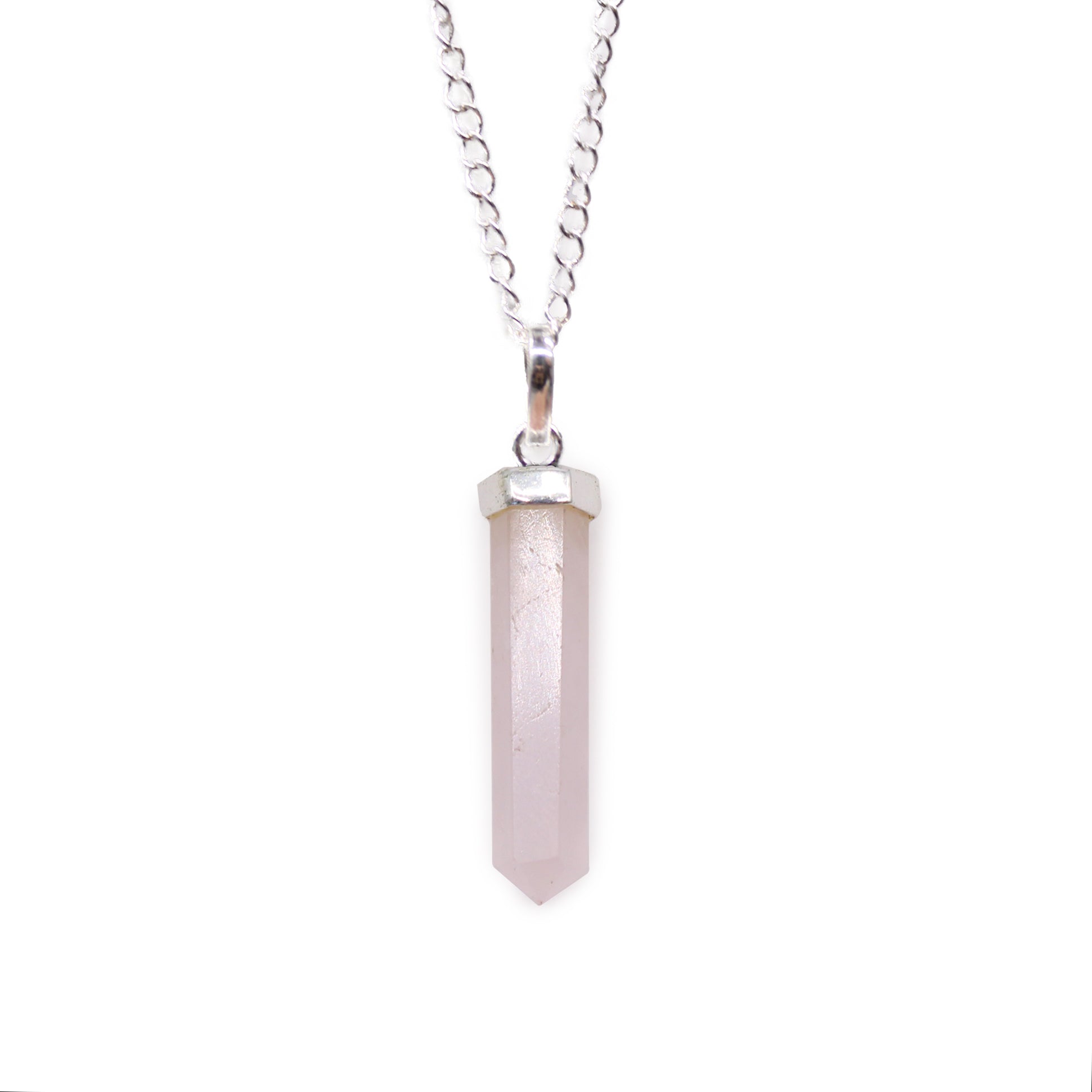 Image of Rose quartz pendant, necklace, jewellery,classic point for men and women