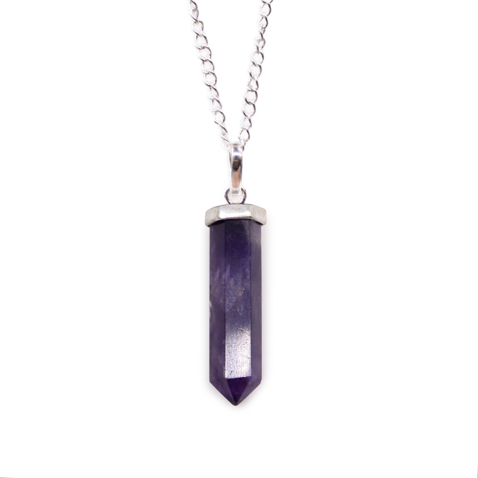 Image of Amethyst pendant, necklace, jewellery,classic point for men and women