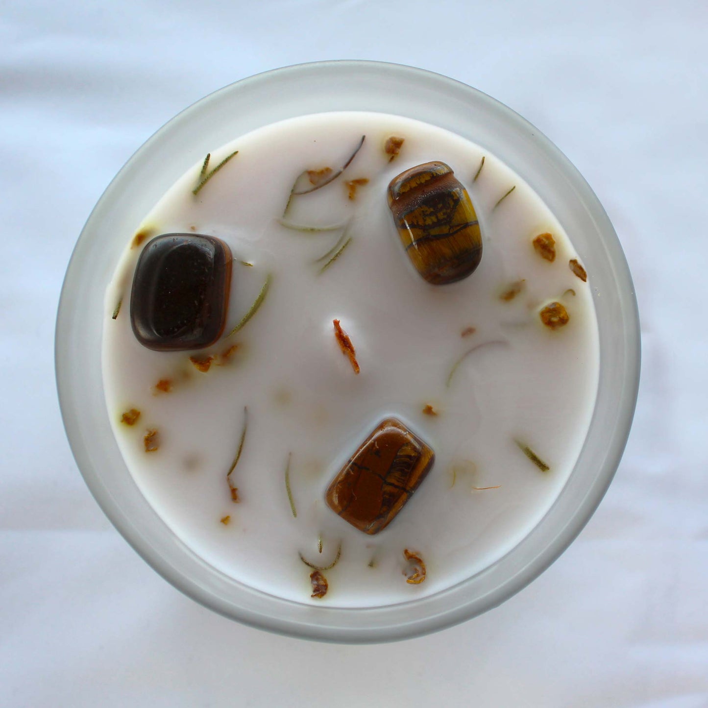 Sweet Ginger and Tiger Eye Gemstone Candle - Vitality