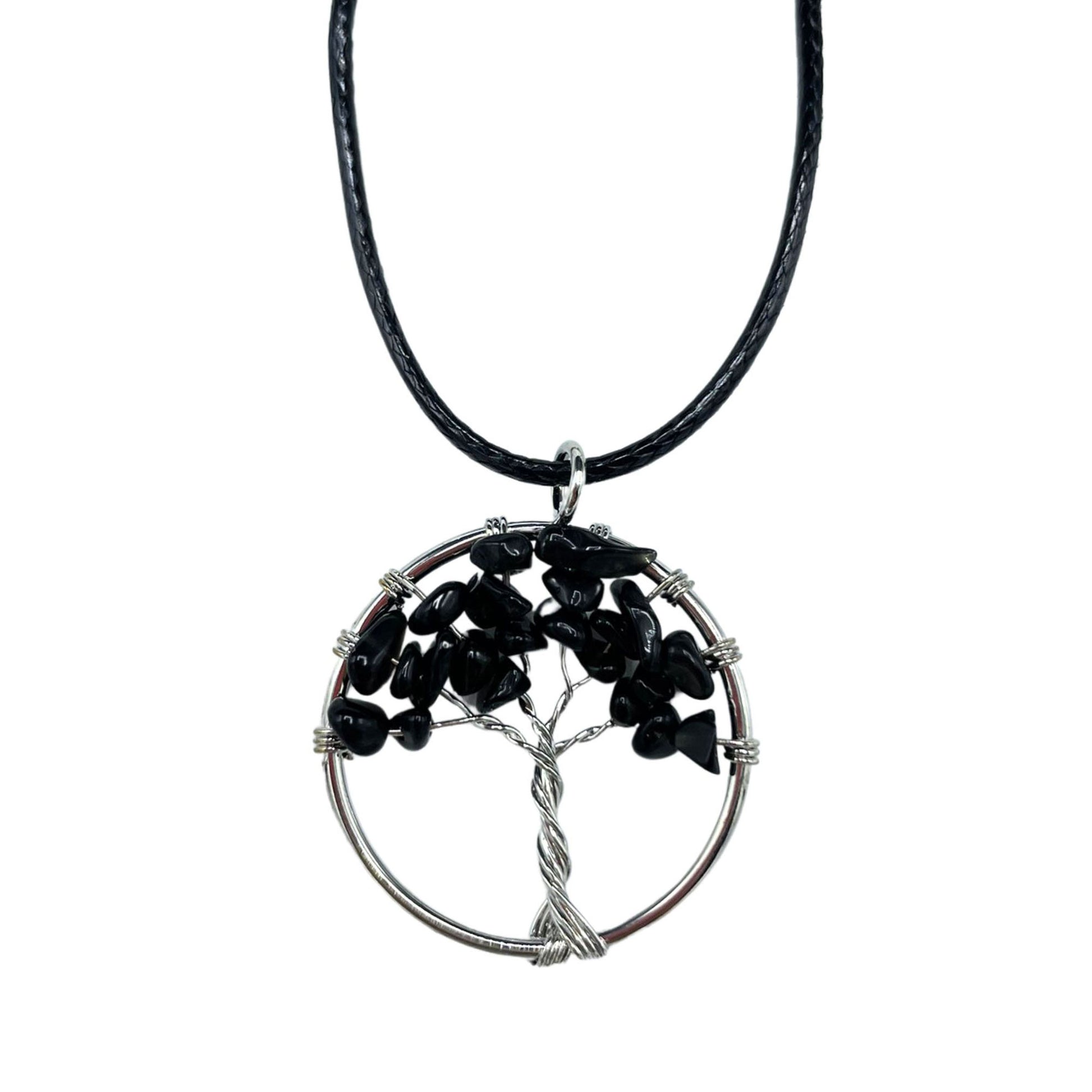 Image of Black Agate Tree of Life Pendant, symbolizing strength and resilience, perfect for elevating your style.