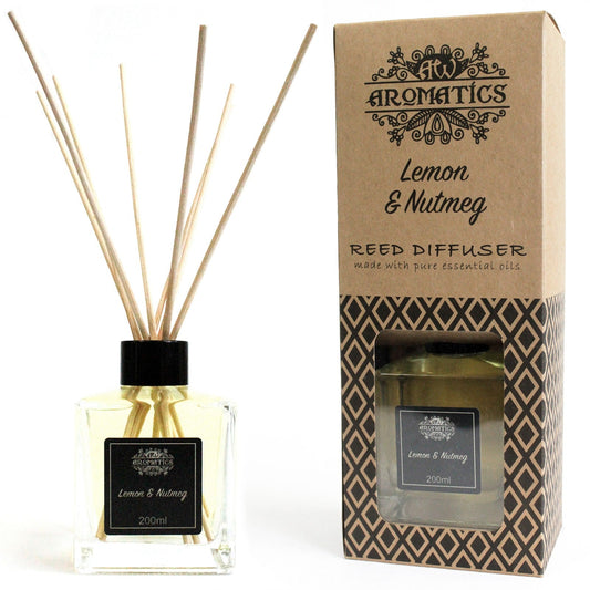 200ml Lemon & Nutmeg Essential Oil Reed Diffuser# - Zen Gift Hub