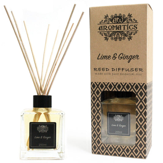 200ml Lime & Ginger Essential Oil Reed Diffuser# - Zen Gift Hub