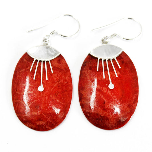 925 Silver Earrings - Oval Décor# - Zen Gift Hub