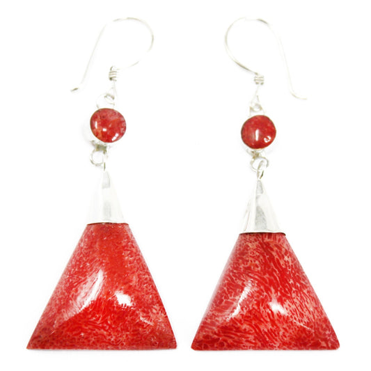 925 Silver Earrings - Triangle Double Drop# - Zen Gift Hub