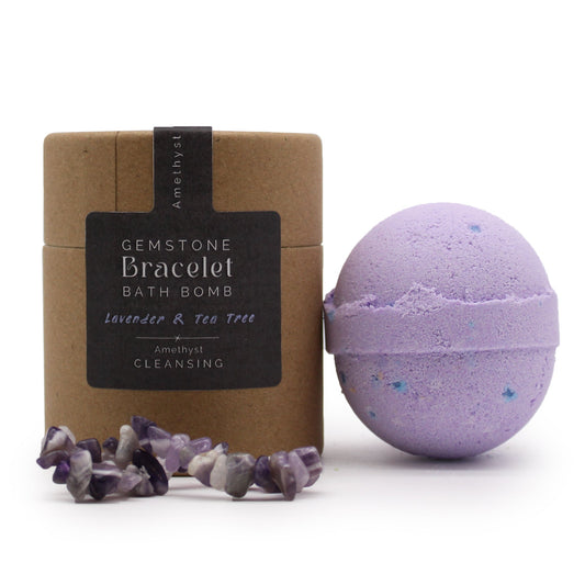 Amethyst Gem Bracelet Bath Bomb-Lavender & Tea Tree# - Zen Gift Hub