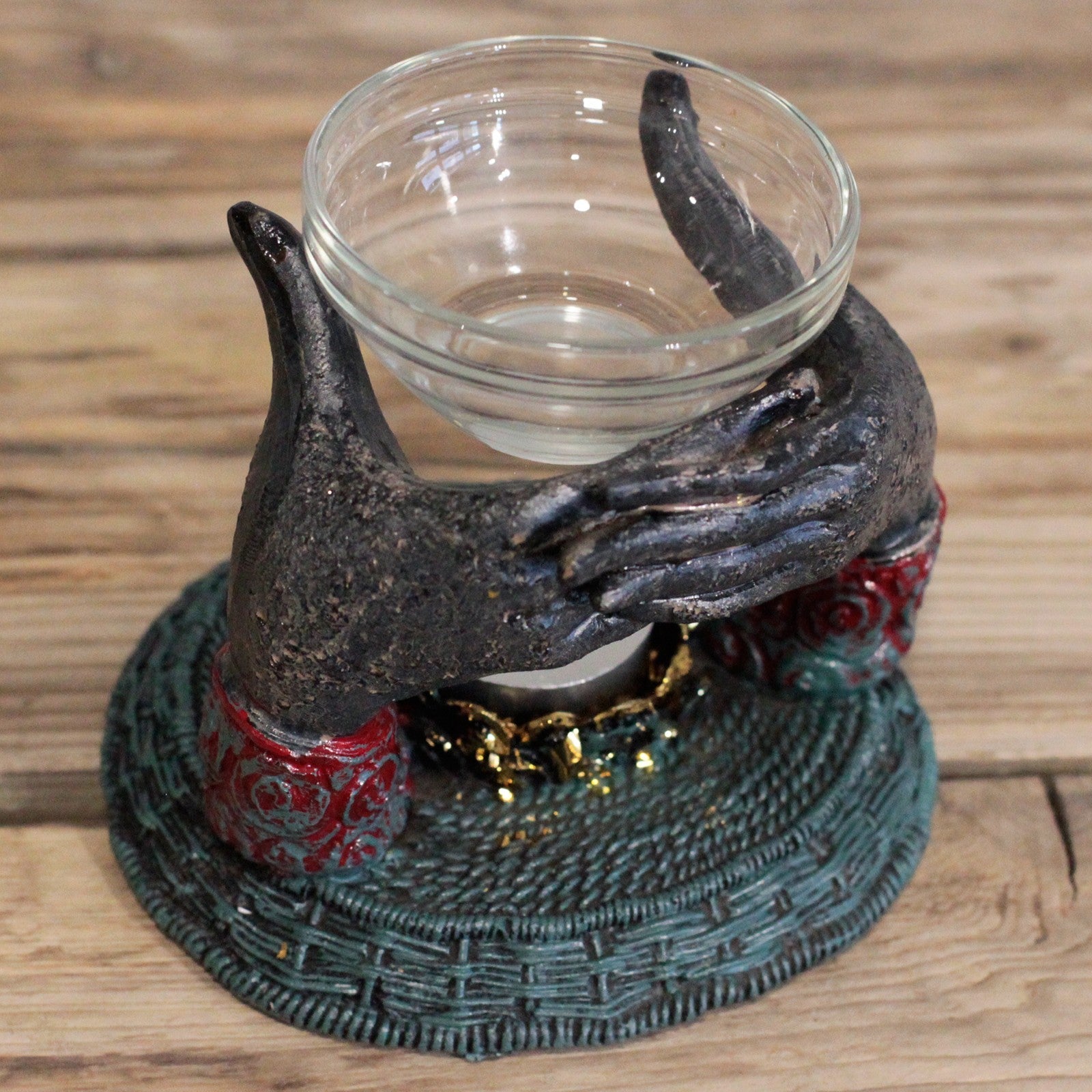 Antique Buddha - Offering Hands Oil Burner# - Zen Gift Hub