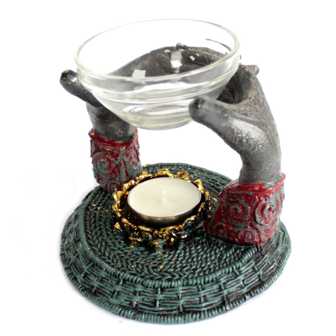 Antique Buddha - Offering Hands Oil Burner# - Zen Gift Hub