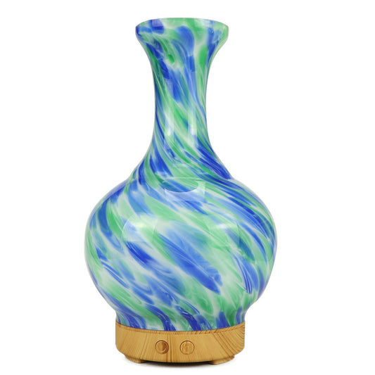 Aroma Atomiser - Glass Vase Blue and Green UK Plug# - Zen Gift Hub