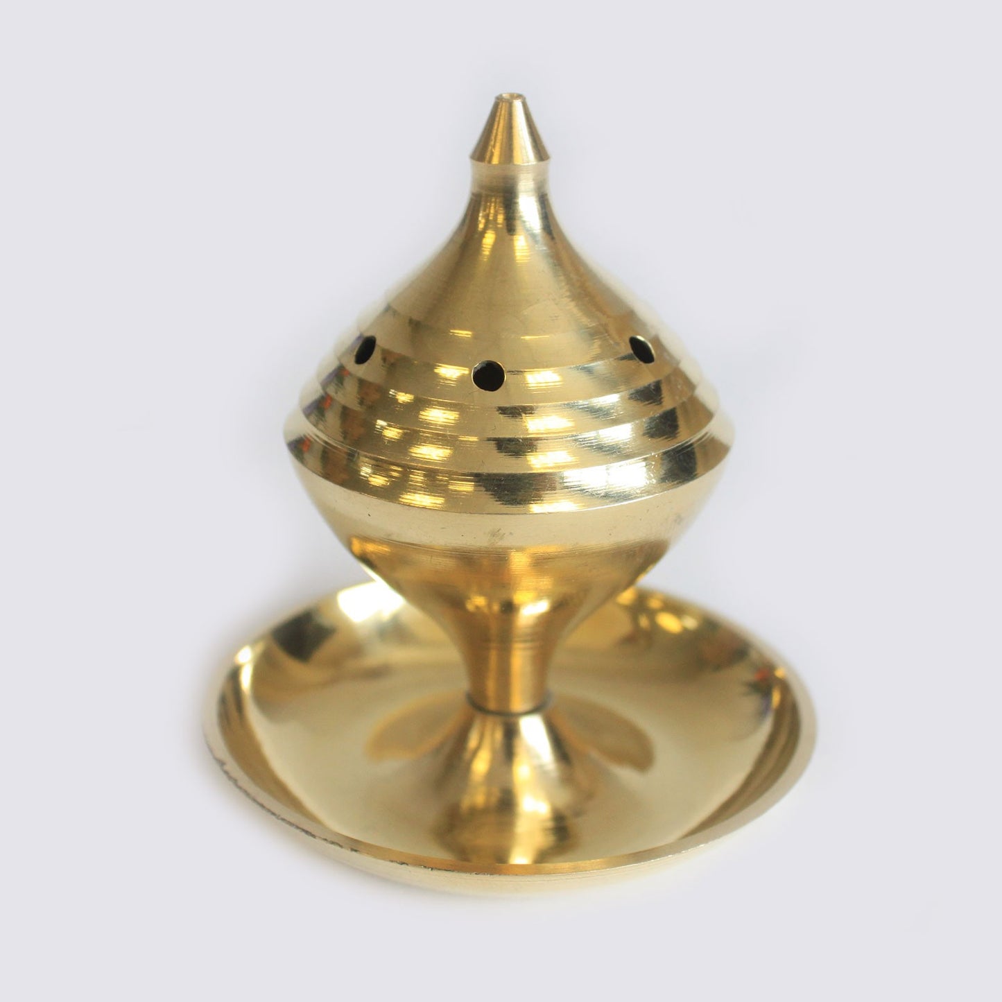 Image: Medium Brass Incense Burner - Traditional and functional, perfect for burning incense. Great for creating a serene atmosphere.