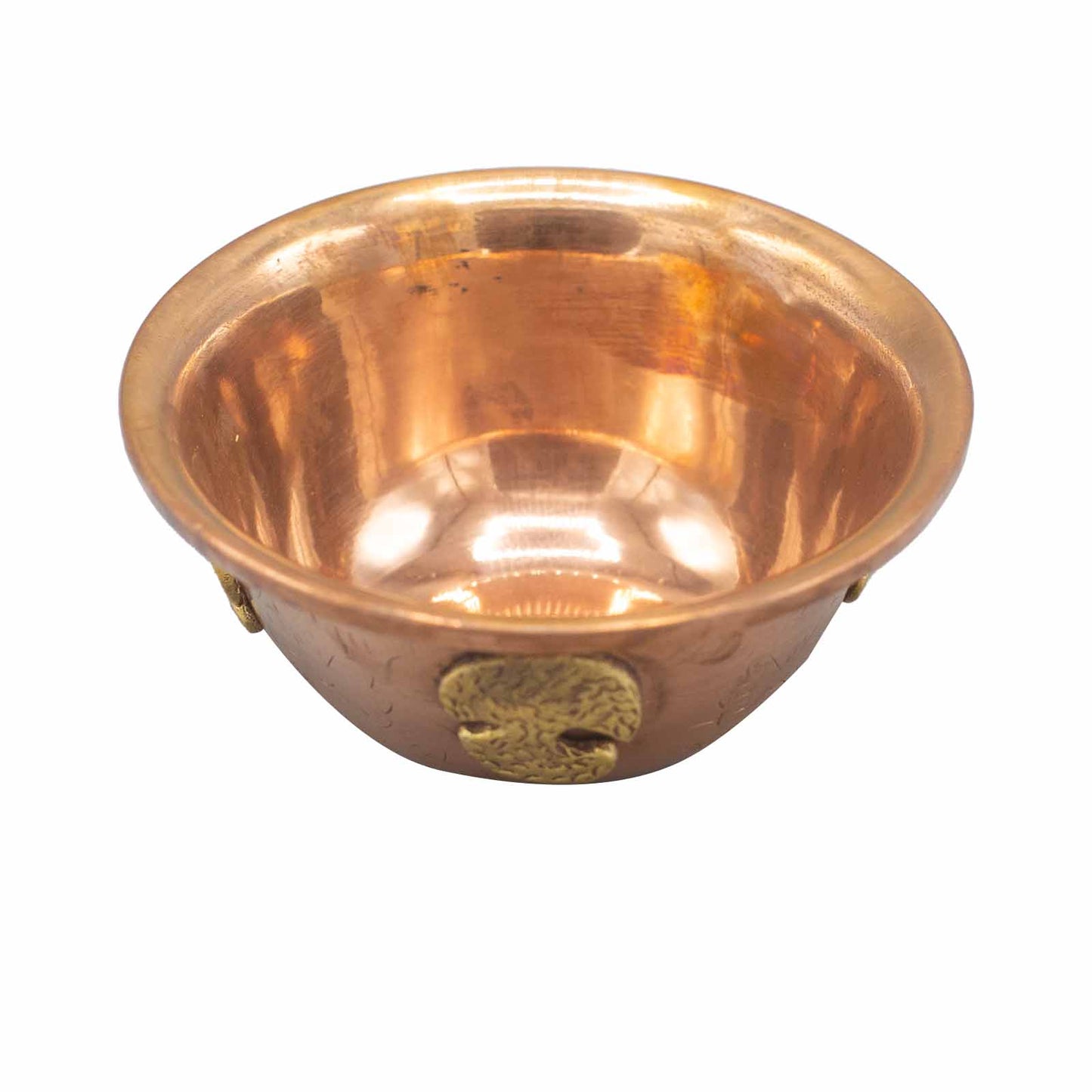 Alt text: A copper ritual bowl featuring the Tree of Life design, ideal for meditation, incense burning, and spiritual practices. Image from above