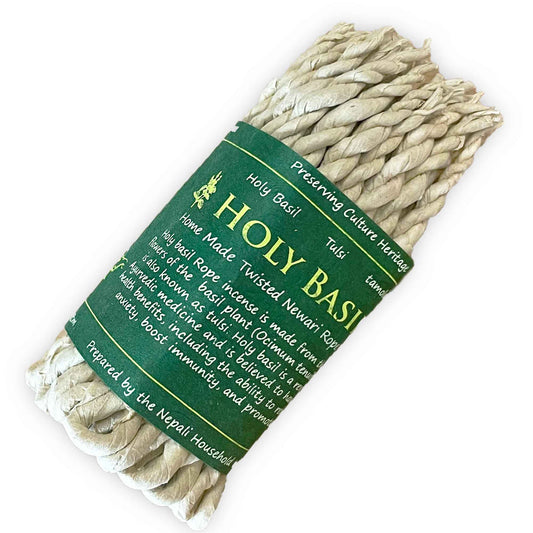 Wrapped bunch of rope incense, Holy Basil, fragrance hand made in Nepal